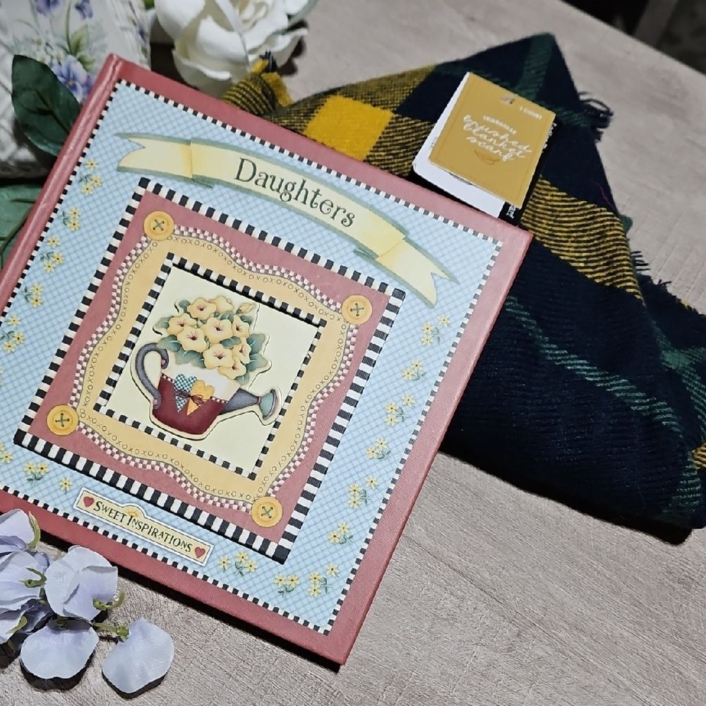 Daughter 🦊 Gift Bundle-Plaid Scarf & Debbie Mumm Daughter's Book.